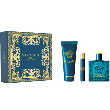 Versace Eros Eau de Parfum Set Gift (EDP 100ml + EDP 10ml + SG 150ml) For Men