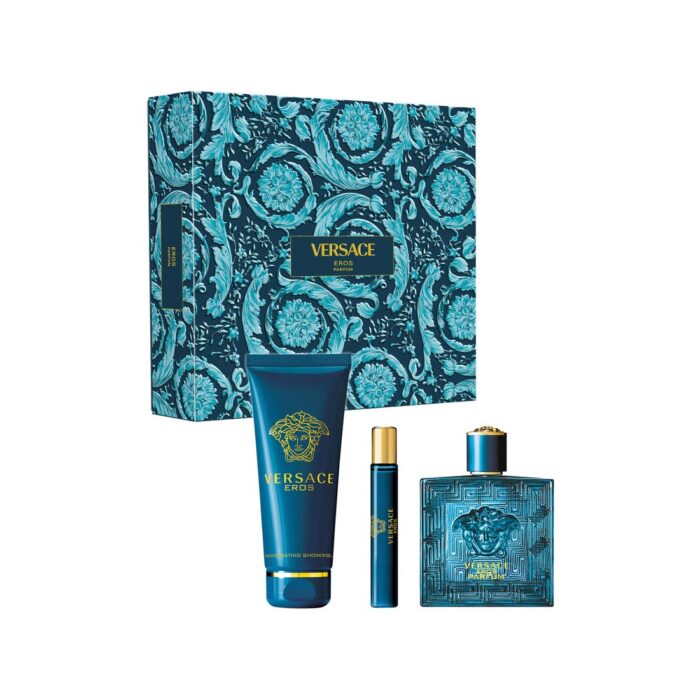 Versace Eros Parfum Set Gift (EDP 100ml + EDP 10ml + SG 150ml) For Men