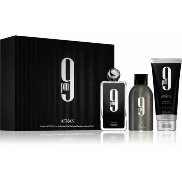 Afnan 9pm Gift Set(EDP 100ML+Shower Gel 150ML+Deodarnat Spray 150ML)Men