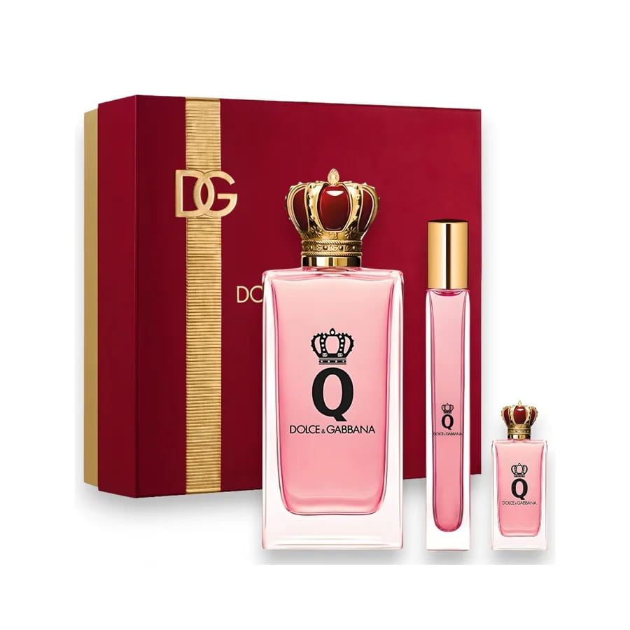 Dolcegabbana-Set-Queen-Q-Edp-100ml-10ml-5ml דולצ'ה וגבאנה סט בושם קיו - Dolce&Gabbana Q Set - בושם לאישה - 100 מ"ל EDP (מקורי)