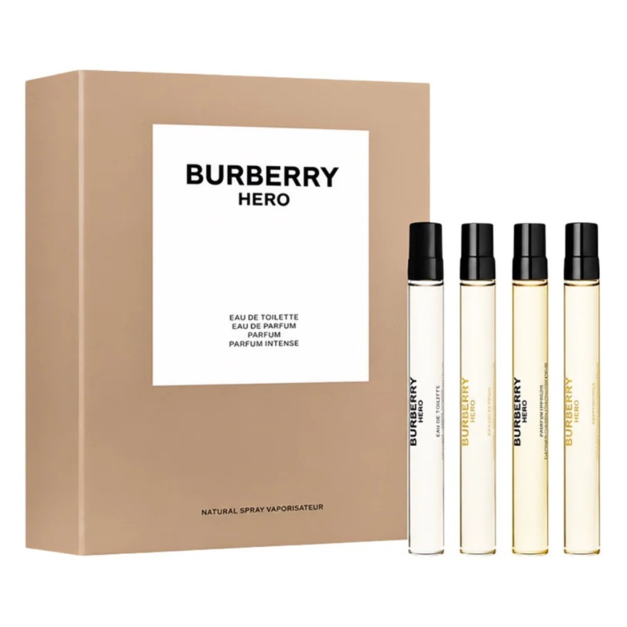 Burberry-Mini-Set-Hero-410ml-Edp-Edt-Parfum-Parfum-Intense ברברי מיני סט הירו (ג) 10*4מל אדפ + אדט + פרפיום + פרפיום אינטנס